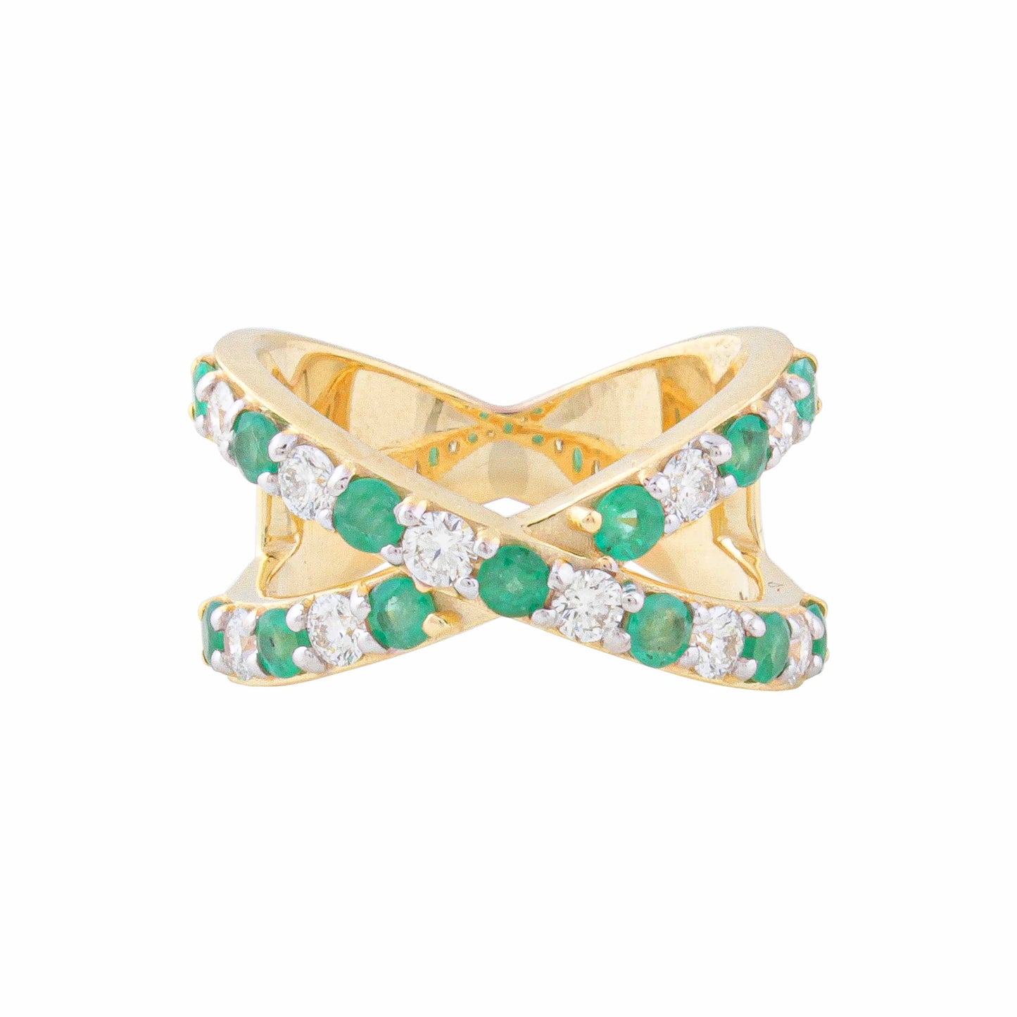 Emerald Criss Ring