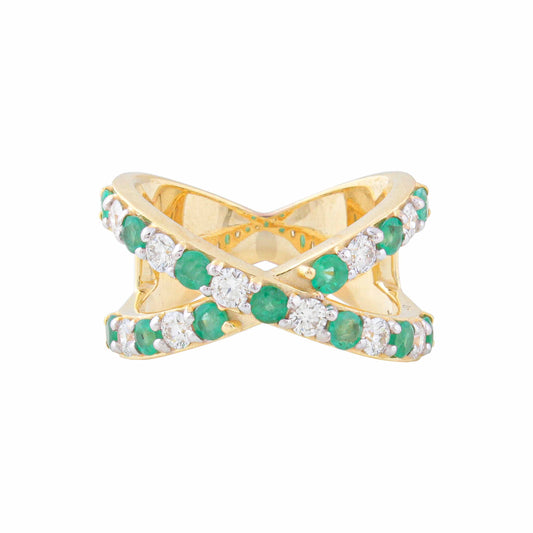 Emerald Criss Ring