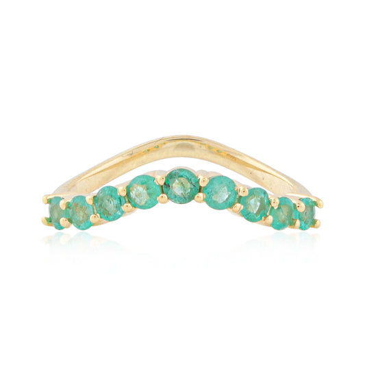 Grace Curve Emerald Ring