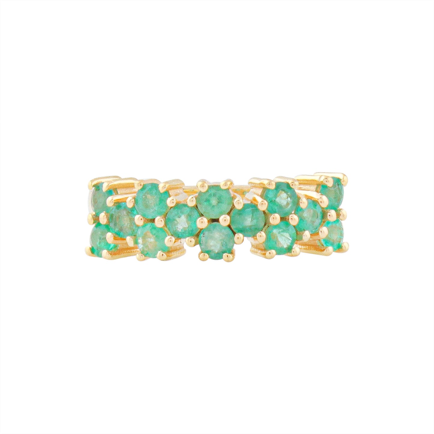 Garden Weave Emerald Ring
