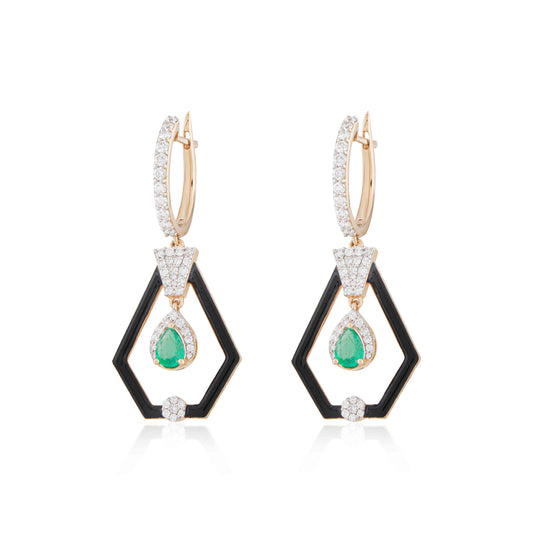 Kohl-Eyed Emerald Earrings