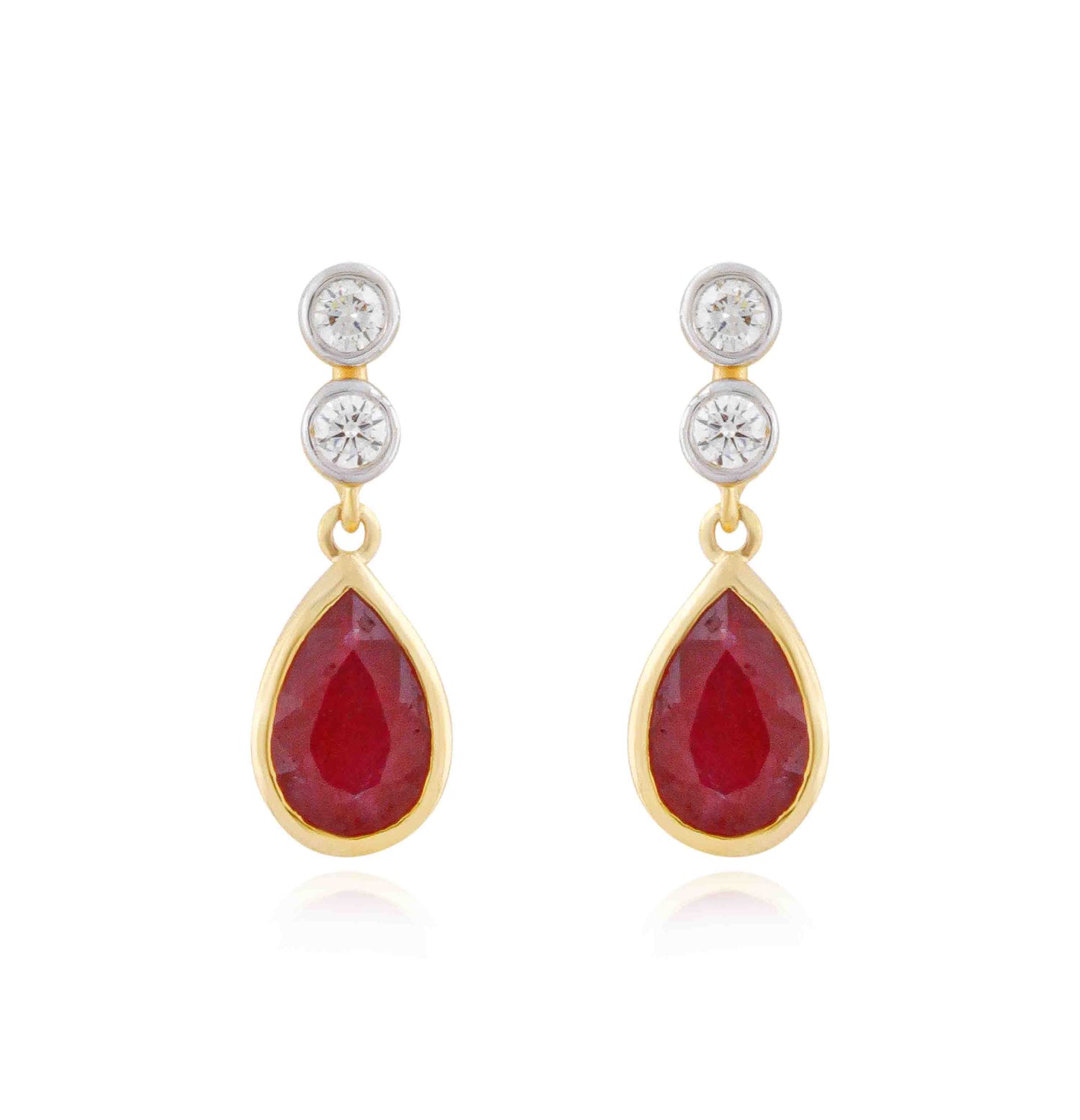 Pear Drop Ruby Earrings