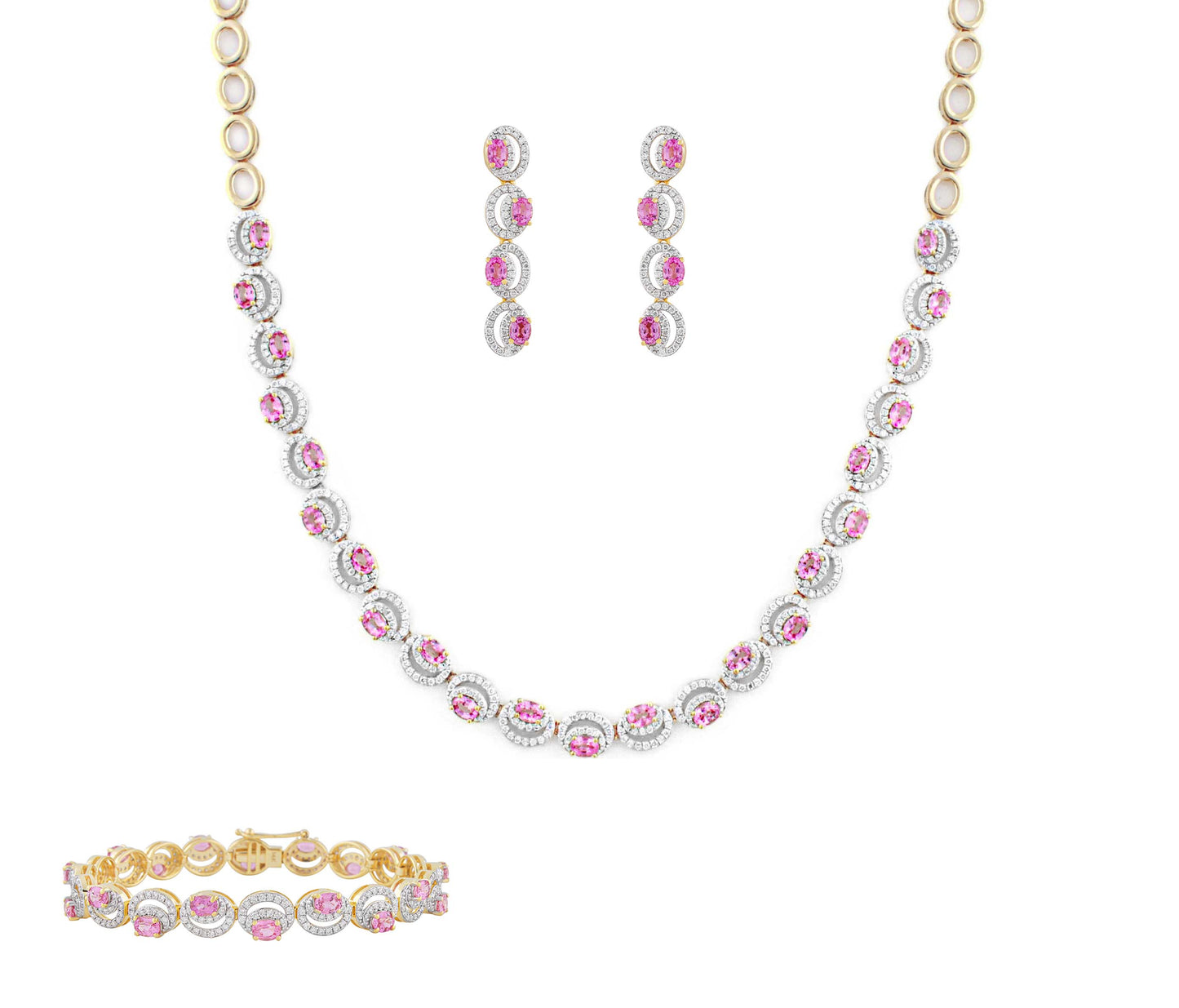 Pink Allure Sapphire Necklace Set