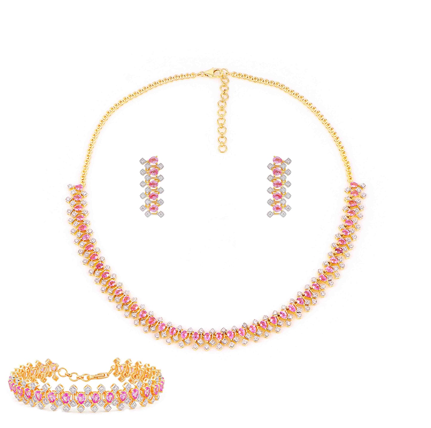 Whimsical Pink Sapphire Necklace