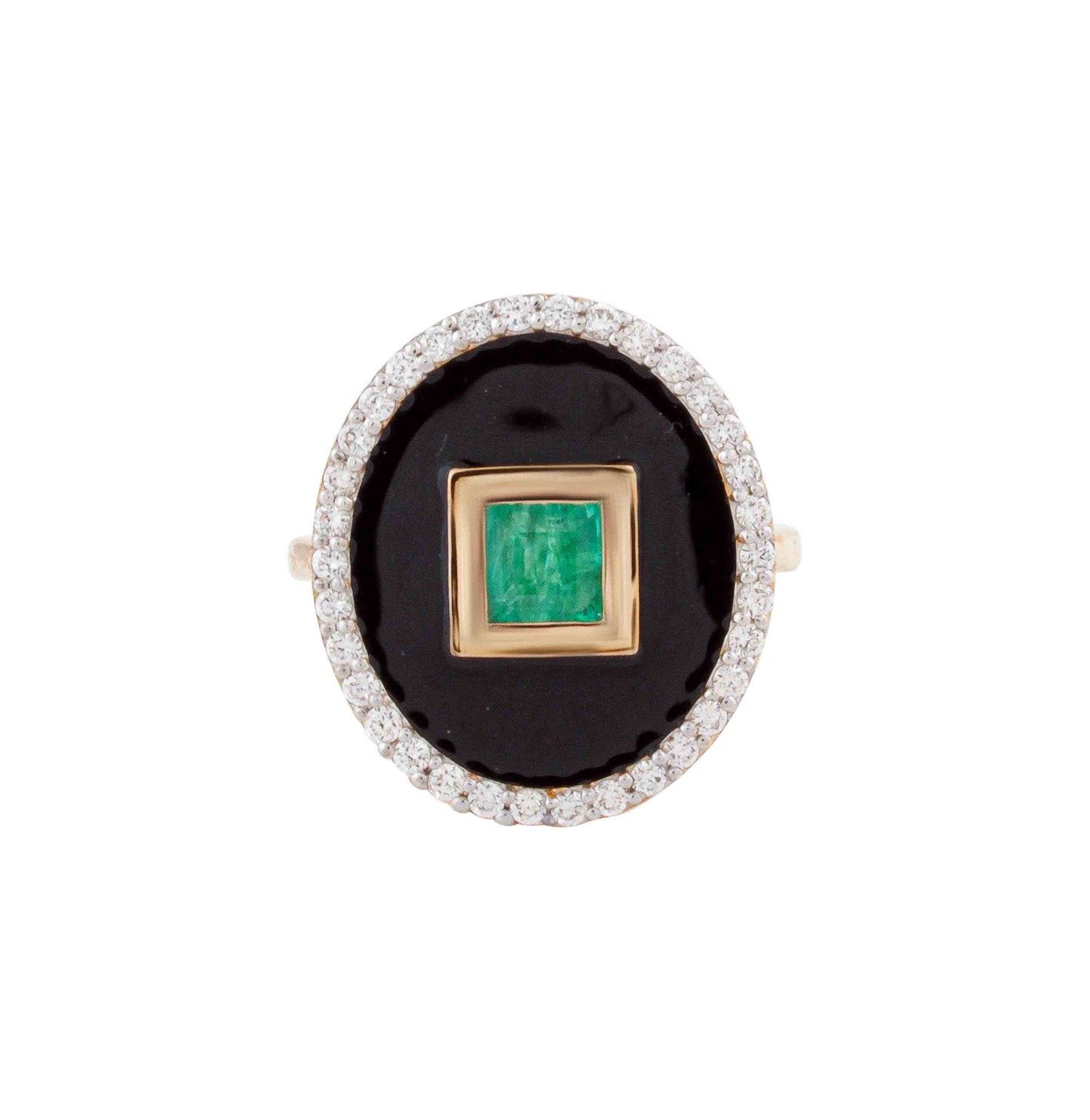Raat Rani Emerald and Diamond Halo Ring