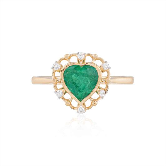 Halo of Grace Emerald Ring