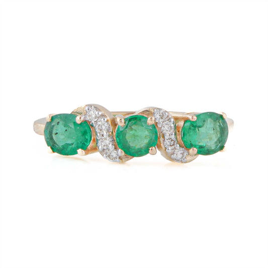 Whisper Band Emerald Ring